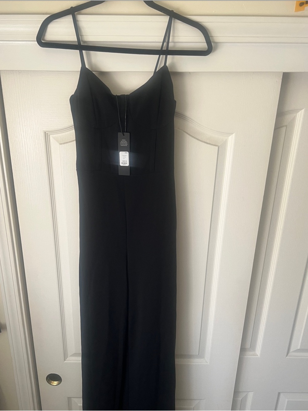 Fashion Nova Black Strapless Jumpsuit with Thin Straps